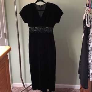 Black velvet dress